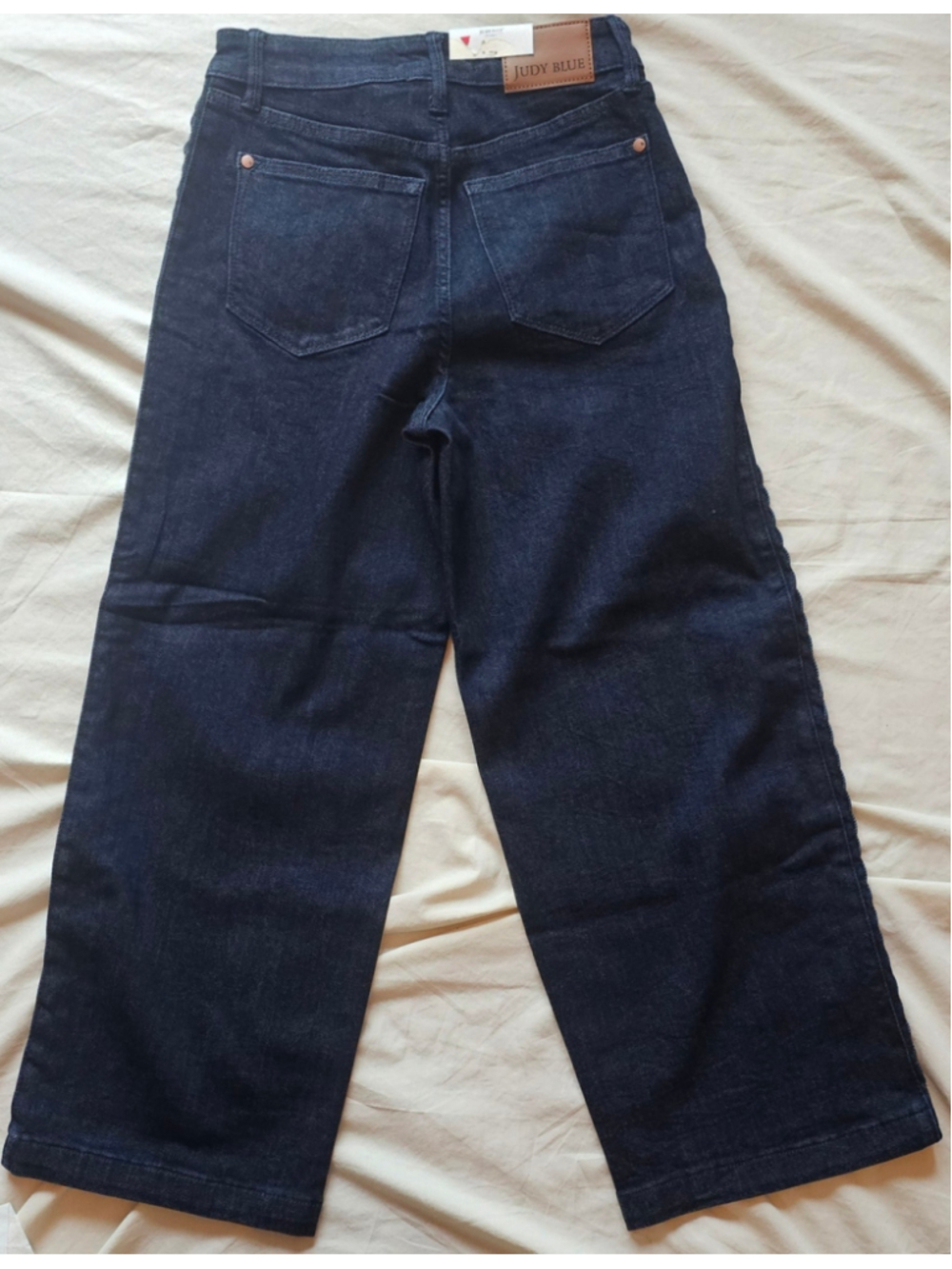 Women's Judy Blue Wide Leg Jeans Size 1 Dark Blue Braided Detail - Picture 2 of 7